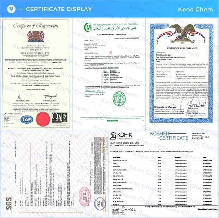 Certificates  Of Corn Silk Powder